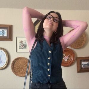 Crossroads Blue Plaid Vest